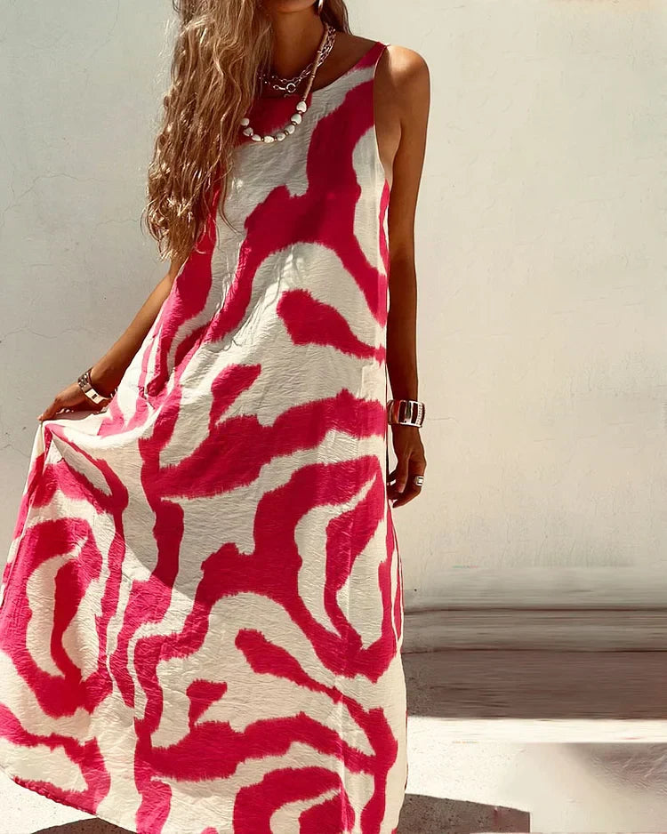 Candice | Comfy ärmelloses Freizeitkleid mit Druck