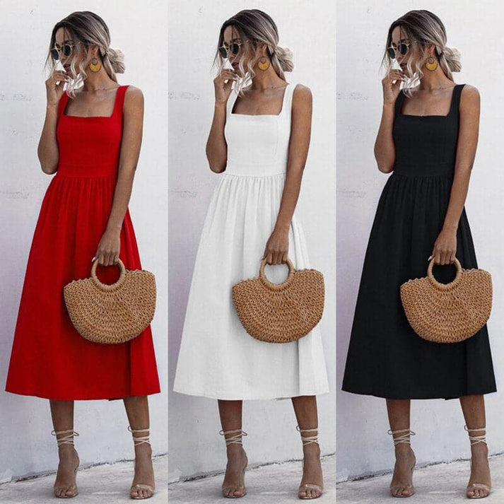 Brynlee | Lässiges ärmelloses Midikleid