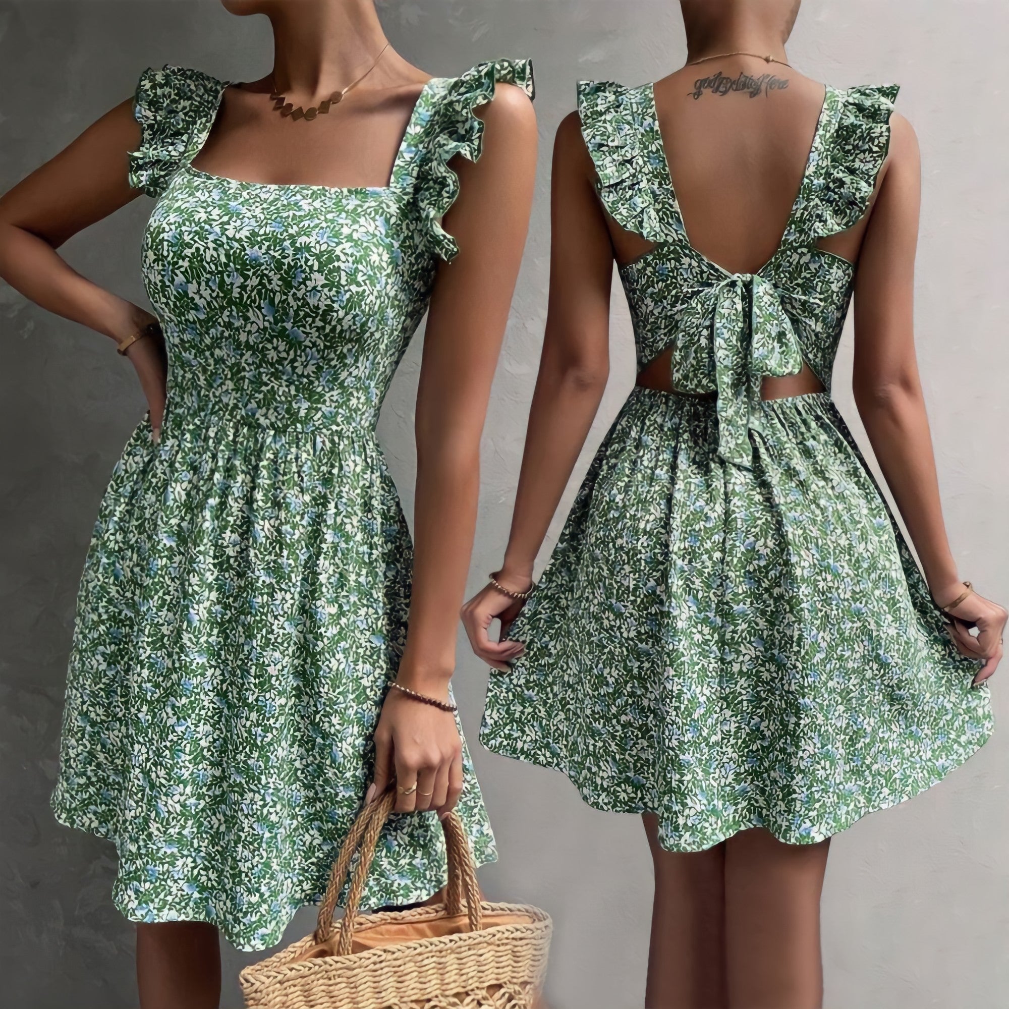 Mia | Kleid mit Blumendruck und Rüschen