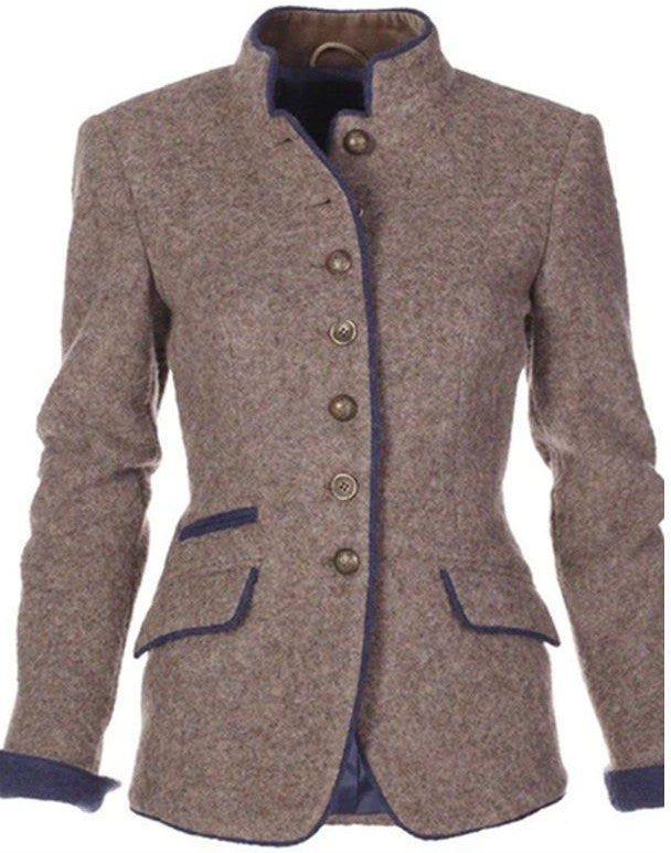 Clara - Stilvolles Langarm-Cardigan in Lichtbraun für Frauen