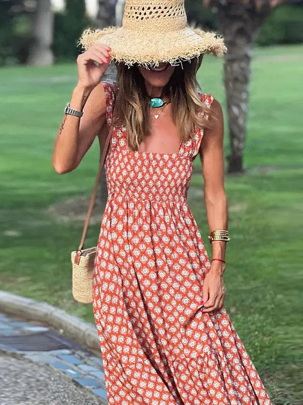 Thea | Bohème ärmelloses Maxikleid