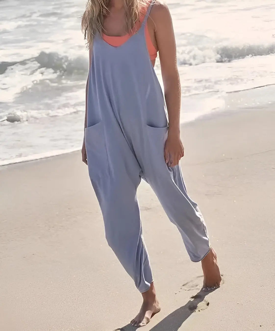 Carla | Atmungsaktiver Sommer-Overall mit weitem Bein für Frauen
