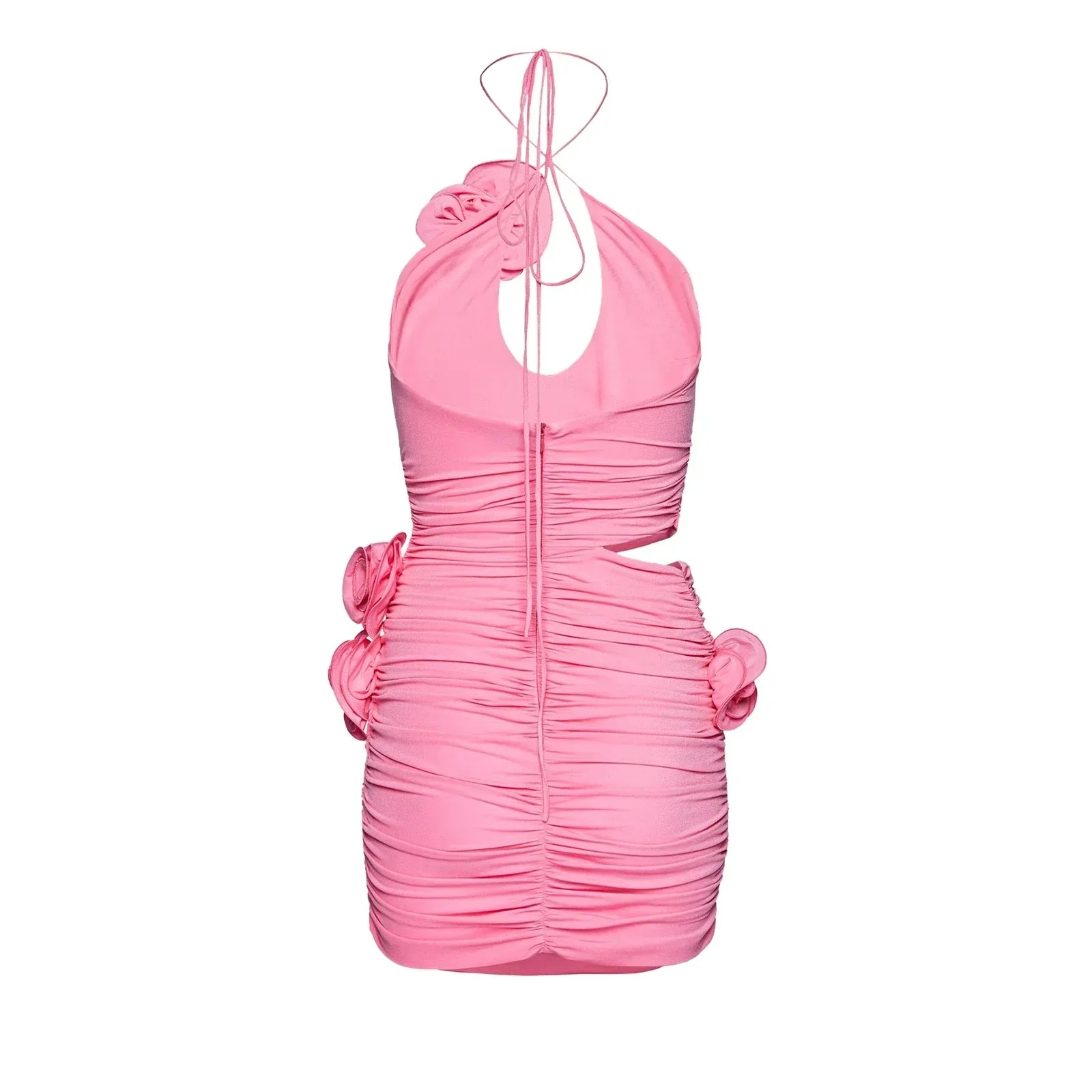 Clarissa | Neckholder-Minikleid mit Raffungen und Rosetten