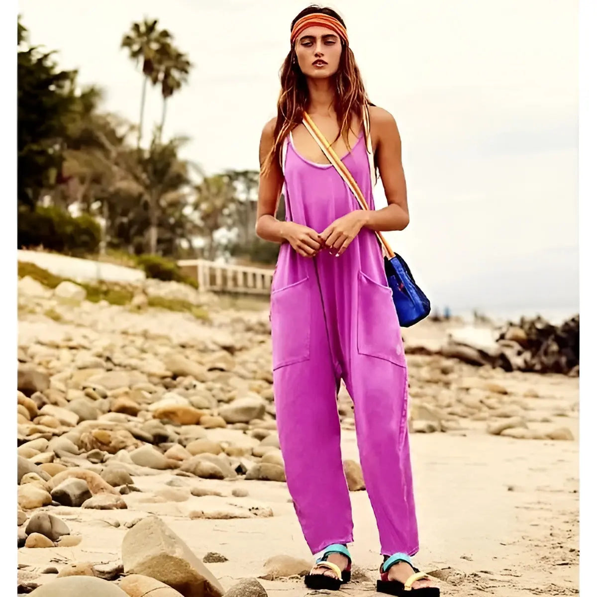 Carla | Atmungsaktiver Sommer-Overall mit weitem Bein für Frauen