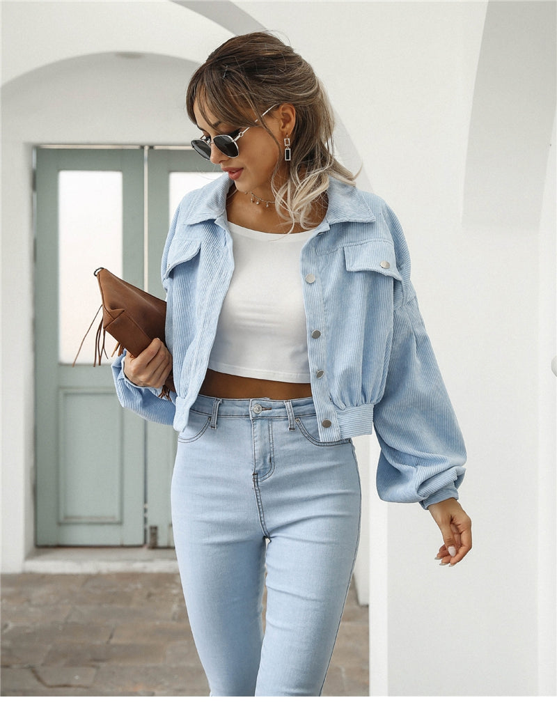 Jacke aus geripptem Samt
