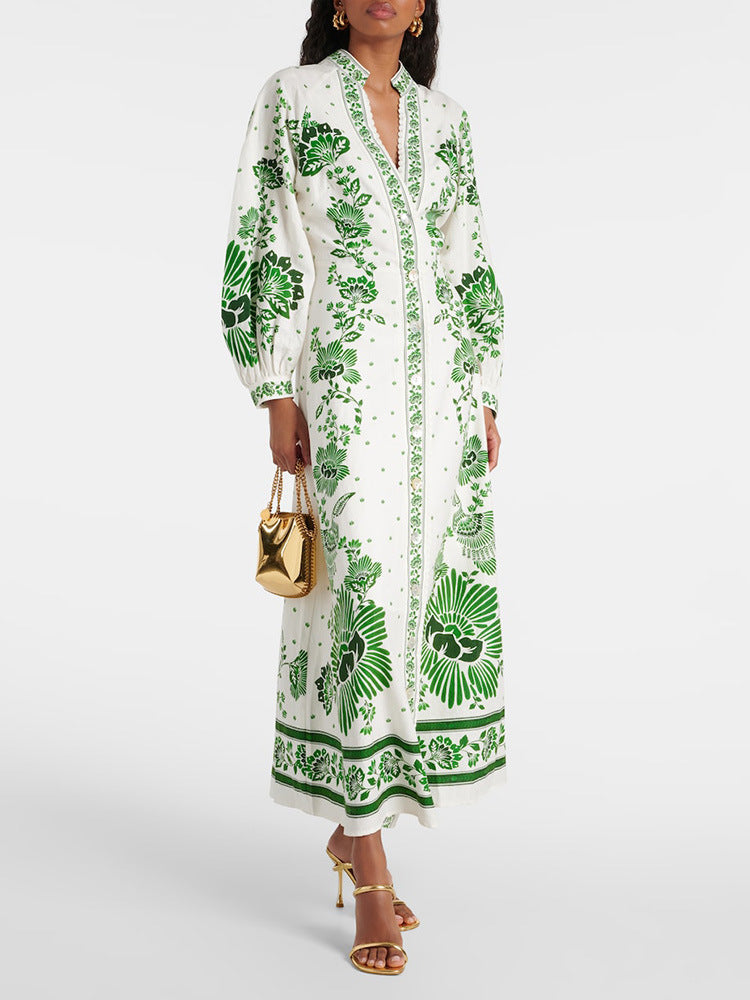 Kasendra | Bohème-Maxikleid mit Blumendruck