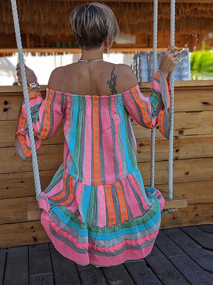 Boho Off-Shoulder Kleid