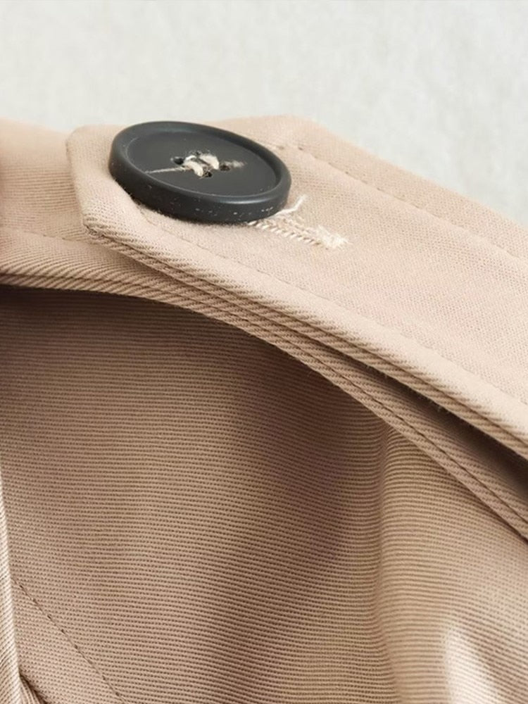 Emily - Schicker Gekürzter Beiger Winter Trenchcoat für Damen