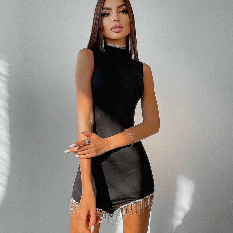 Minikleid mit Glitzerfransen