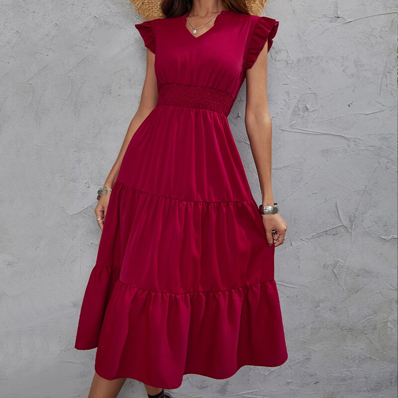 Rotes Maxikleid