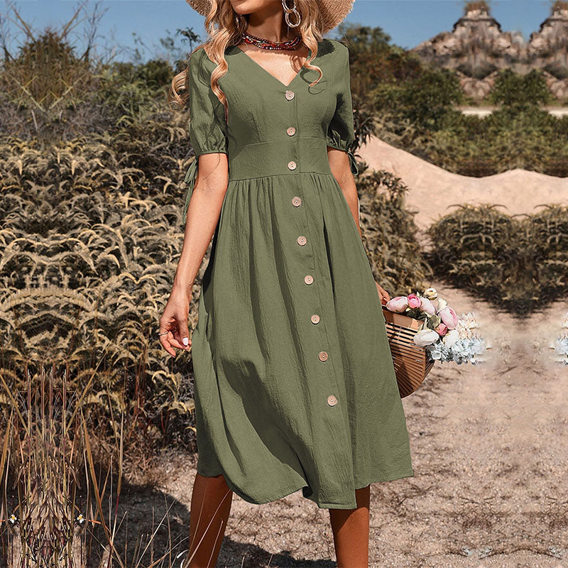 Midikleid aus Leinen