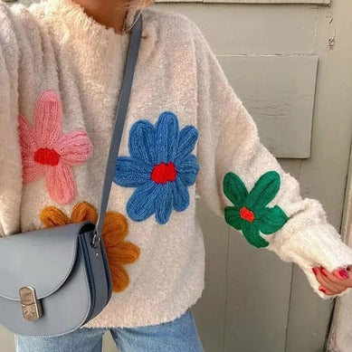 Trudy - Blumen Dekorative Pullover