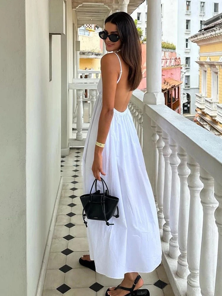 Camilia | Damen Sommerkleid mit offenem Rücken