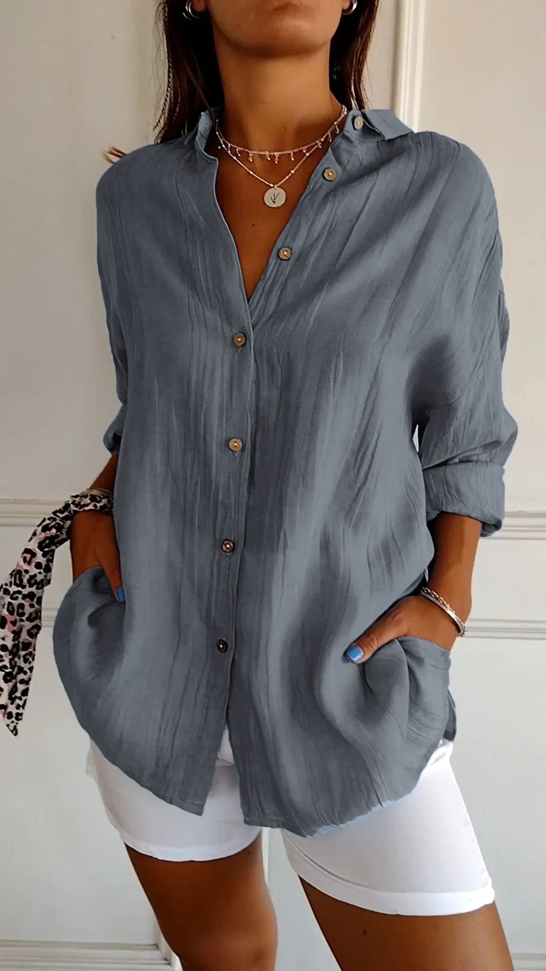 Luna - Elegante Plisseebluse für Damen