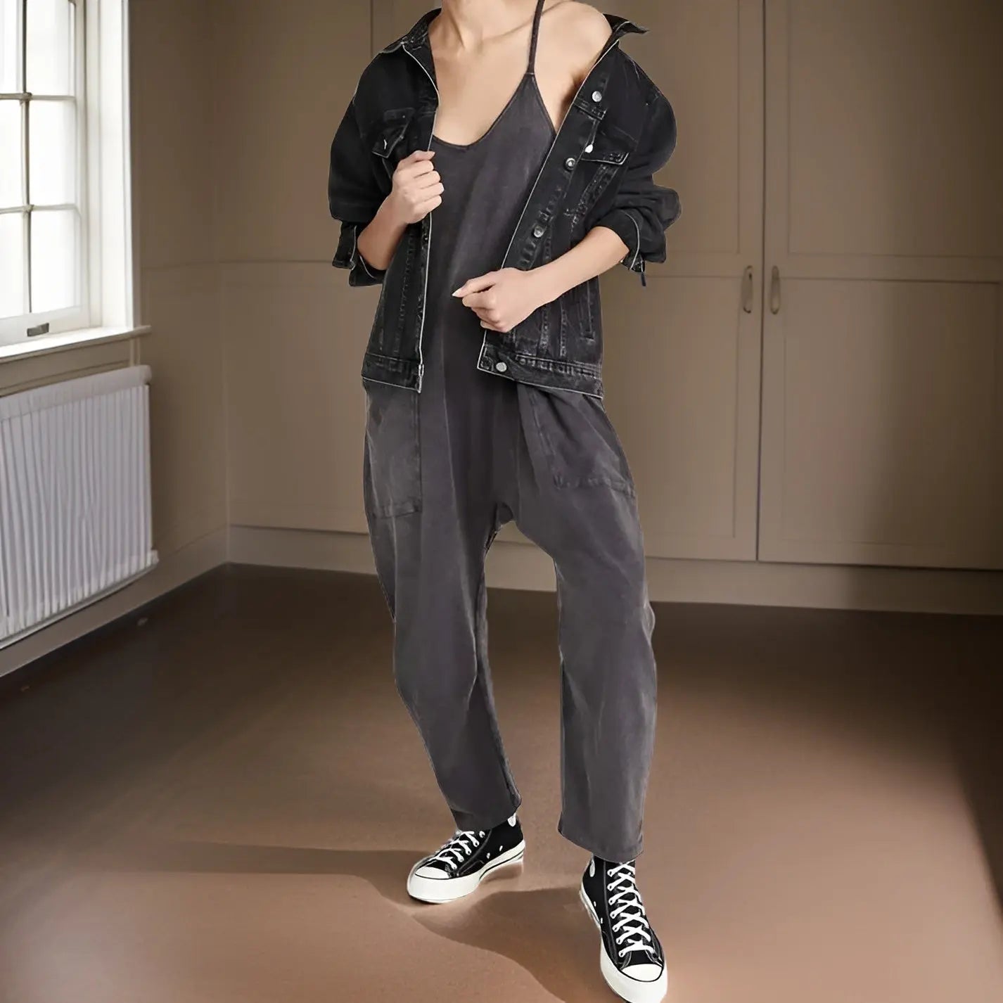 Carla | Atmungsaktiver Sommer-Overall mit weitem Bein für Frauen
