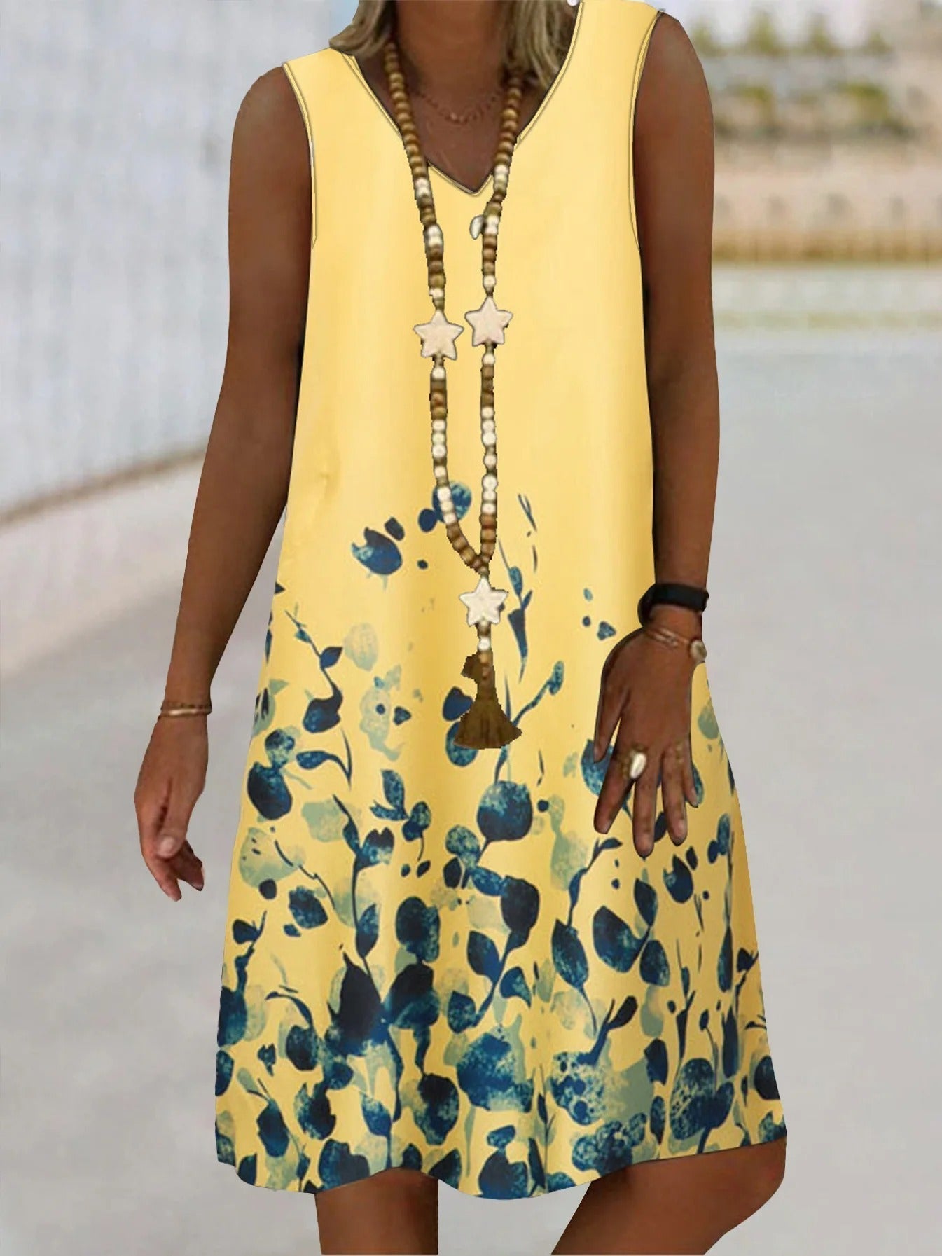 Vienna | Bedrucktes ärmelloses Sommerkleid