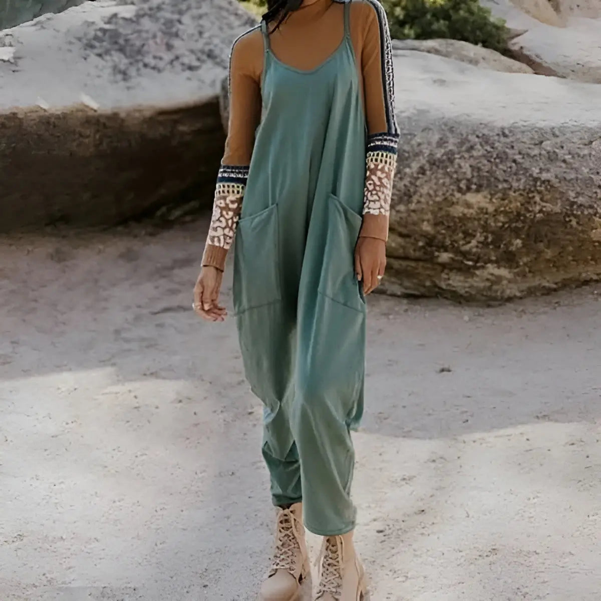 Carla | Atmungsaktiver Sommer-Overall mit weitem Bein für Frauen