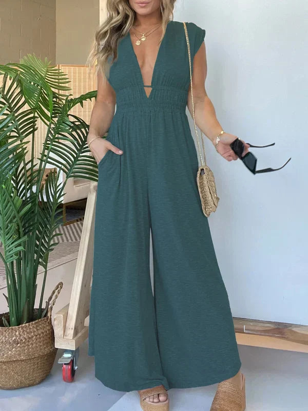 Mare | Bequemer Jumpsuit mit V-Ausschnitt