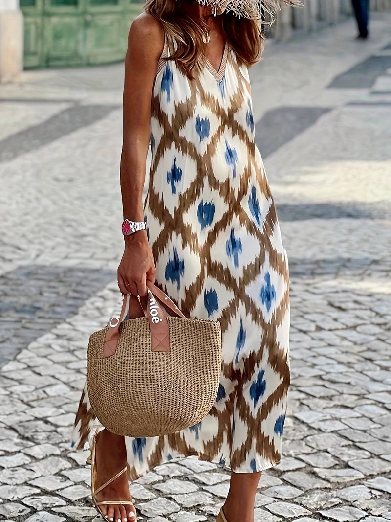 Equinox | Ärmelloses Kleid mit Ikat-Print