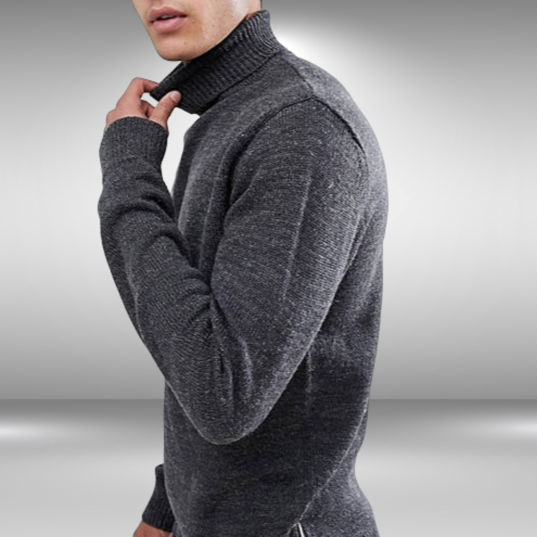 Exklusiver Herren-Rollkragenpullover mit raffinierter Verarbeitung