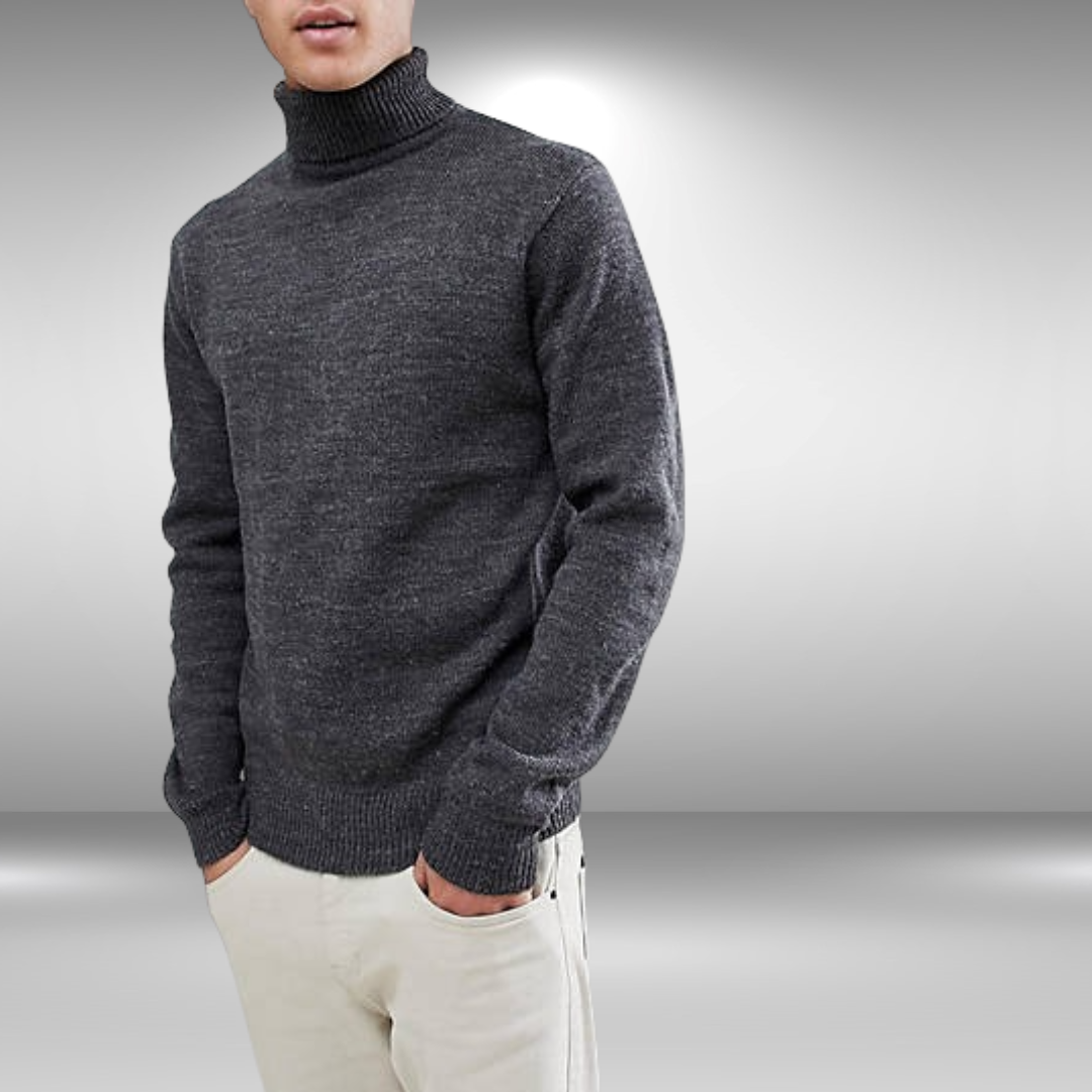 Exklusiver Herren-Rollkragenpullover mit raffinierter Verarbeitung