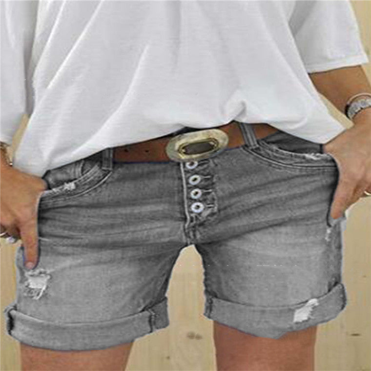 Vera - Damen Ripped Denim Shorts