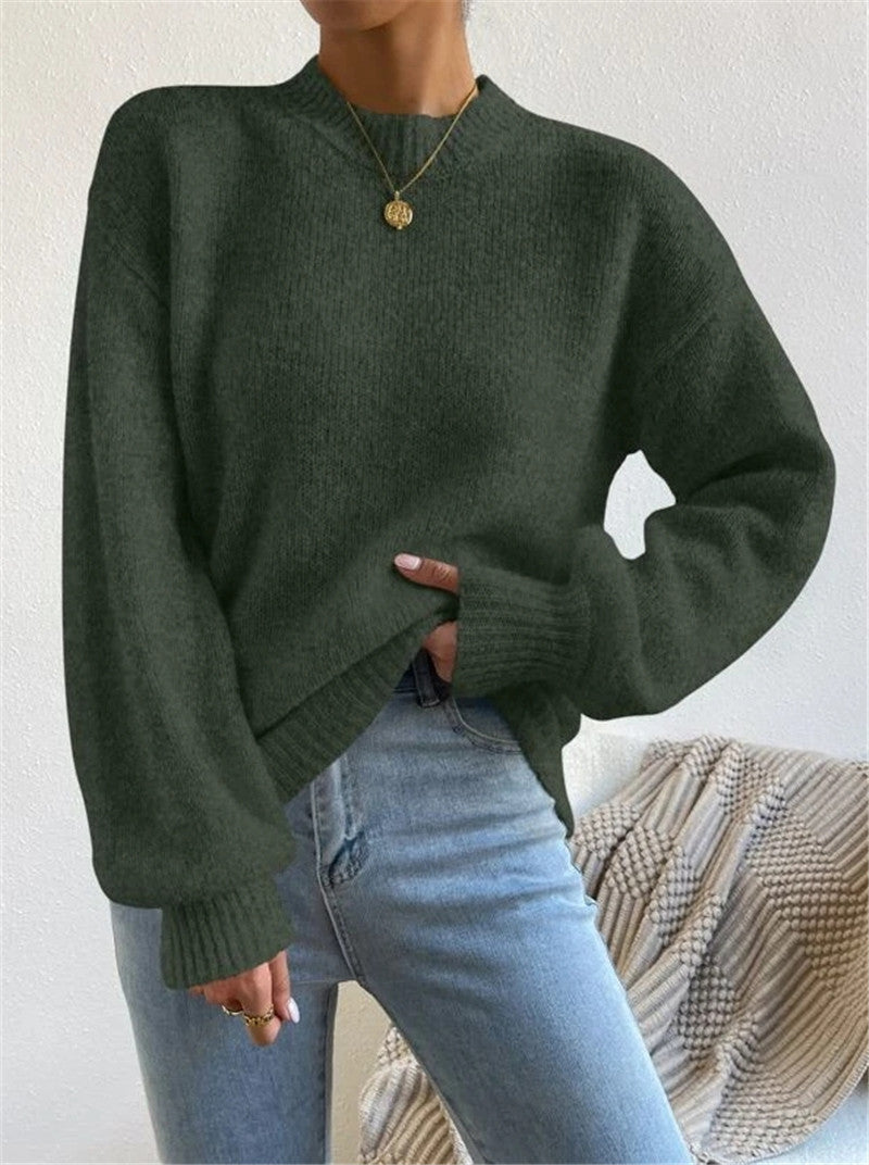 Rhea - Schicker Herbst-Pullover mit langen Ärmeln und Stehkragen für Damen