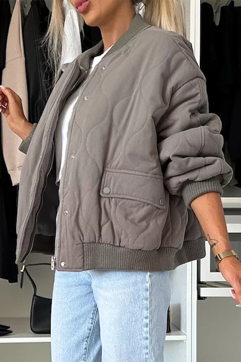 Trisha - Lässige Herbst-Jacke mit Taschen und Knopfleiste für Damen