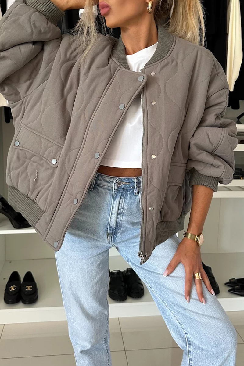 Trisha - Lässige Herbst-Jacke mit Taschen und Knopfleiste für Damen