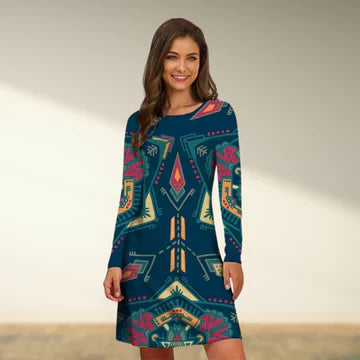 Charlotte - Langärmeliges Vintage-Kleid für Frauen