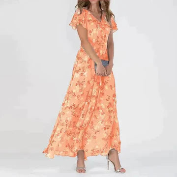 Josephine - Langes Sommerkleid mit Blumenmuster