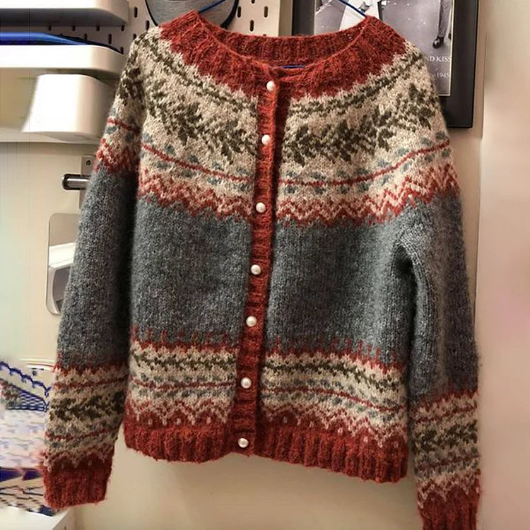 Sarah - Vintage Herbst Dunkelgrau pullover für Damen