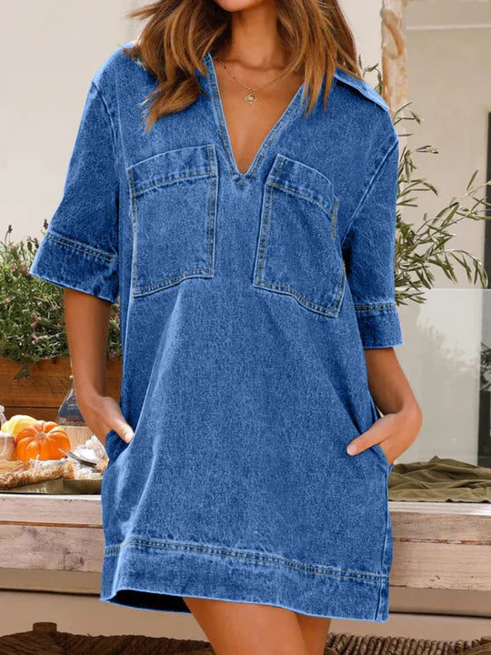 Julia - Elegantes Kleid aus Denim