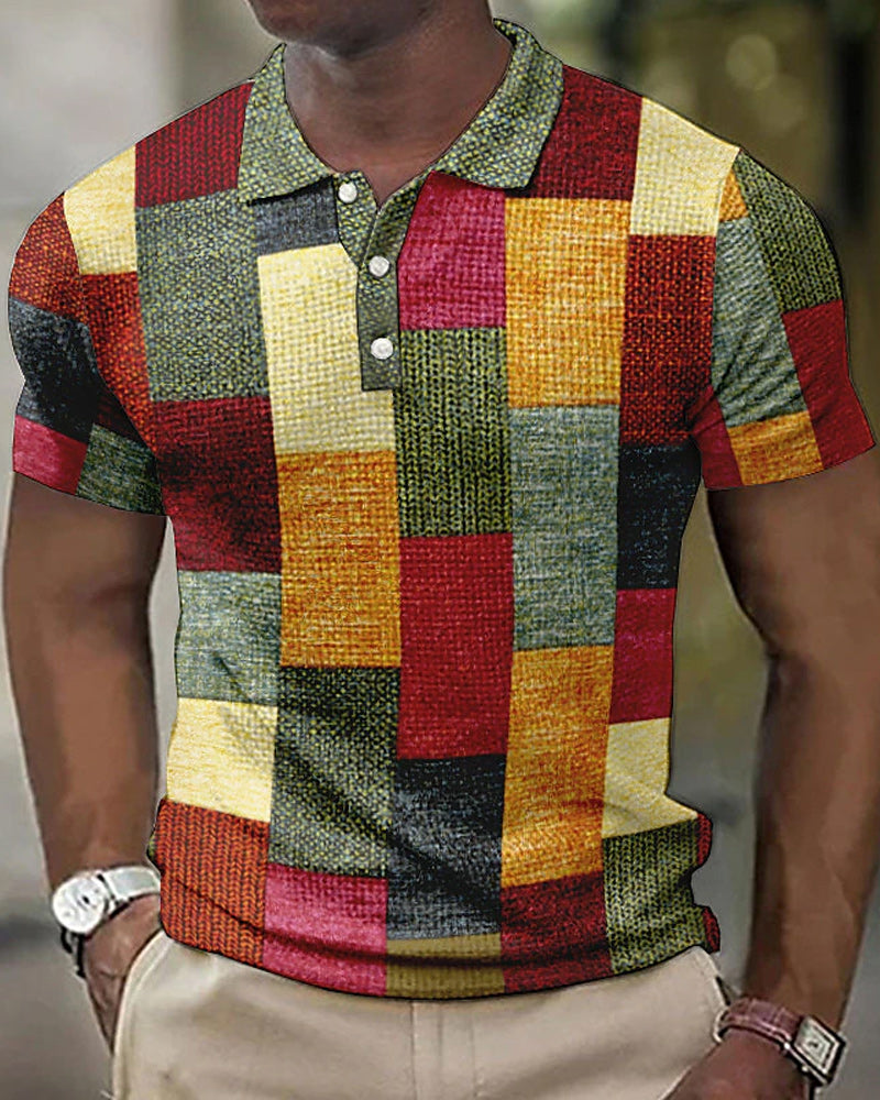 Jasper | Modernes Poloshirt mit Patchwork-Patroon