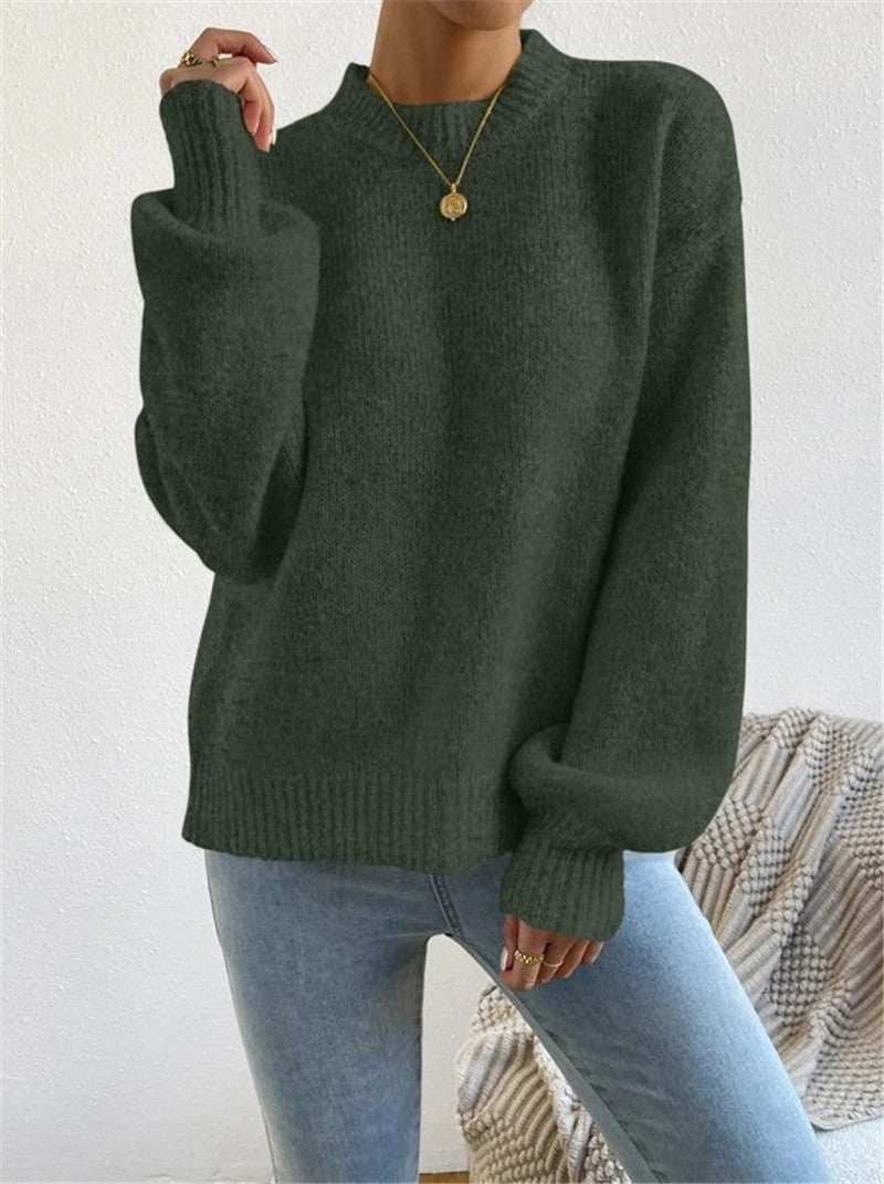 Rhea - Schicker Herbst-Pullover mit langen Ärmeln und Stehkragen für Damen