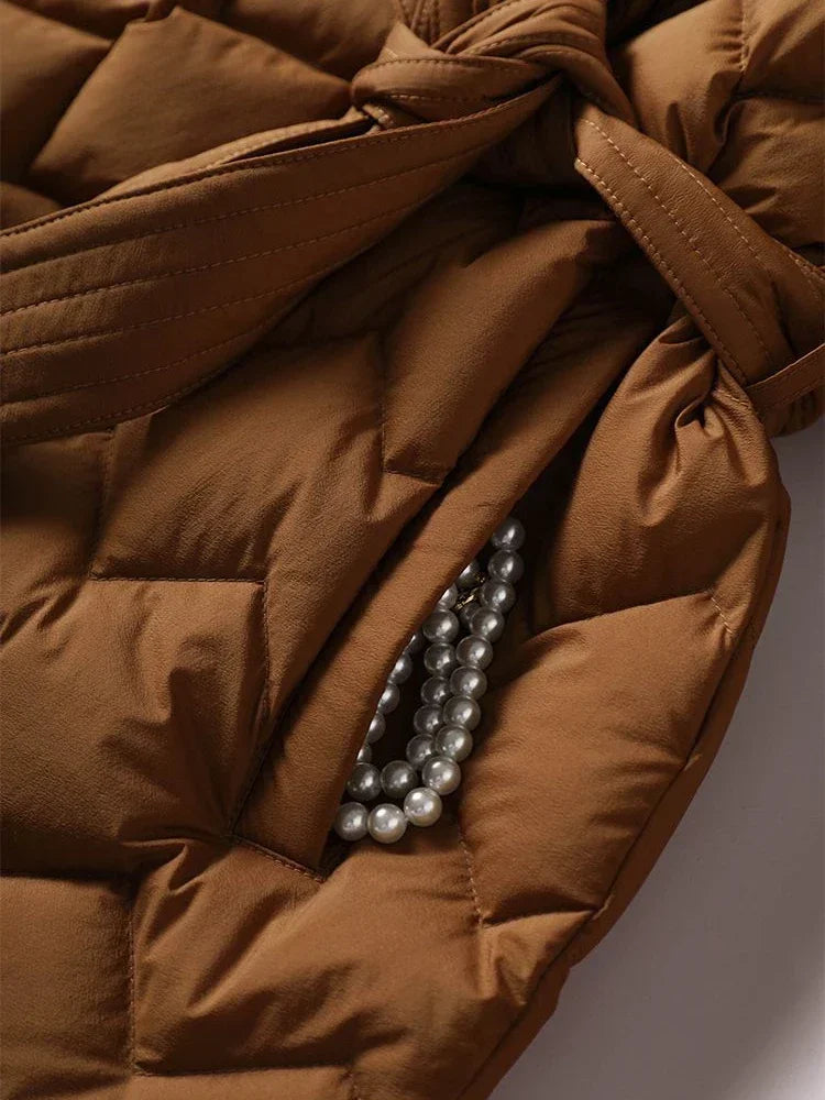 Samantha - Lässige Winter Caramel Pufferjacke für Damen