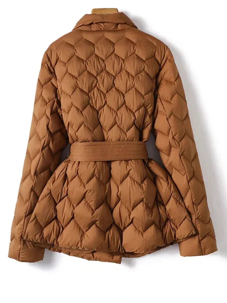 Samantha - Lässige Winter Caramel Pufferjacke für Damen