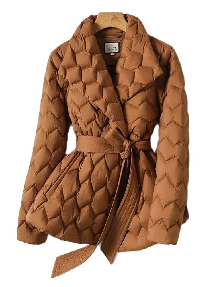 Samantha - Lässige Winter Caramel Pufferjacke für Damen