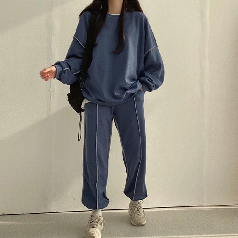 Trisha - Streetwear Frühling Trendy Oversized Pak Set für Damen