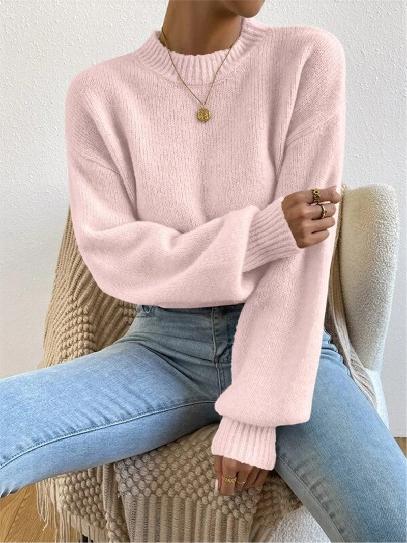 Rhea - Schicker Herbst-Pullover mit langen Ärmeln und Stehkragen für Damen