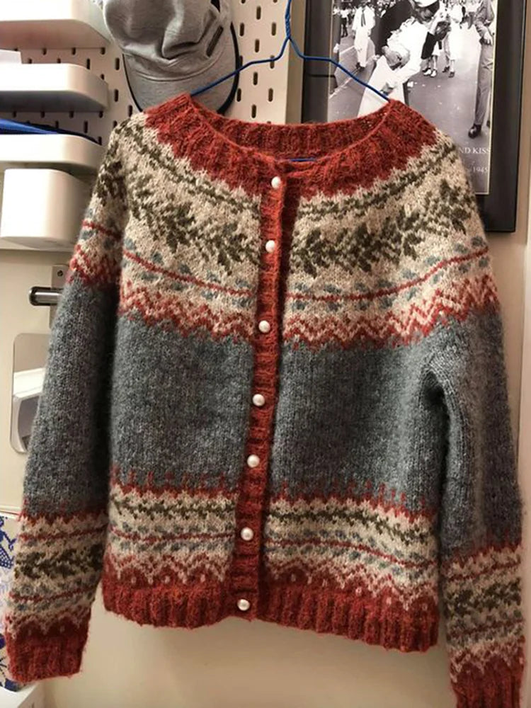 Sarah - Vintage Herbst Dunkelgrau pullover für Damen