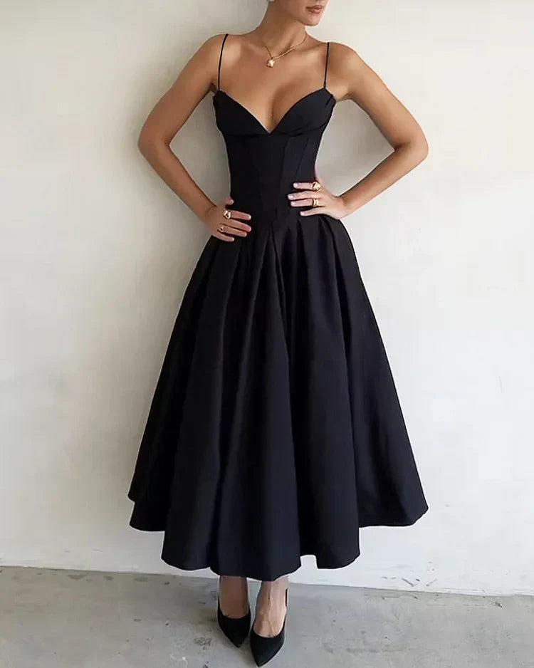 Eefje | Comfy Fischgrätenkleid mit Puffkleid