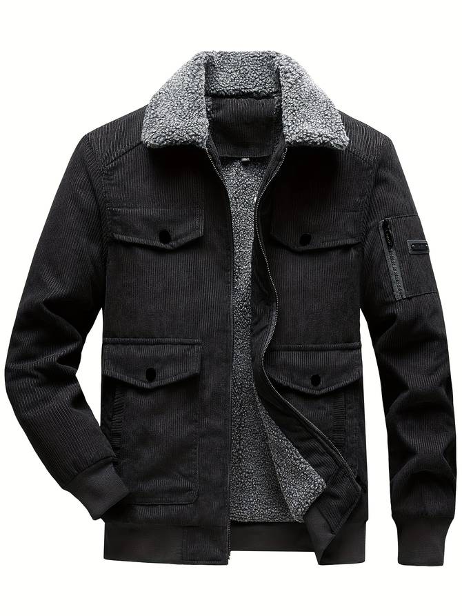 Zip-Up Jacke mit Fellkragen