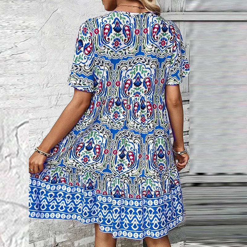 Alena | Sommerkleid mit Boho-Print