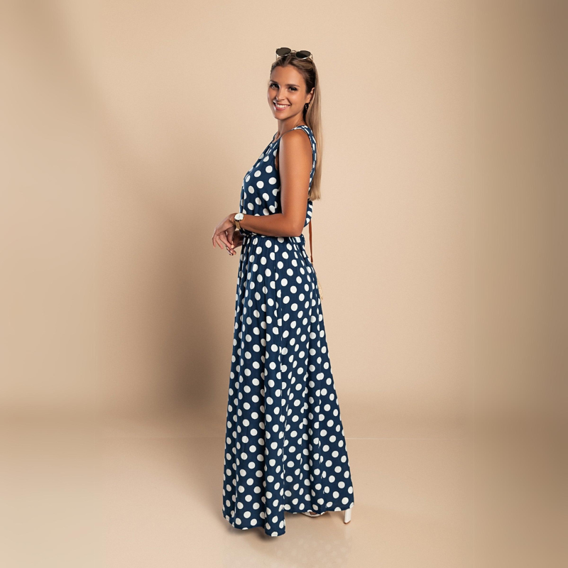 Lise | Ärmelloses Damenkleid mit Tupfen