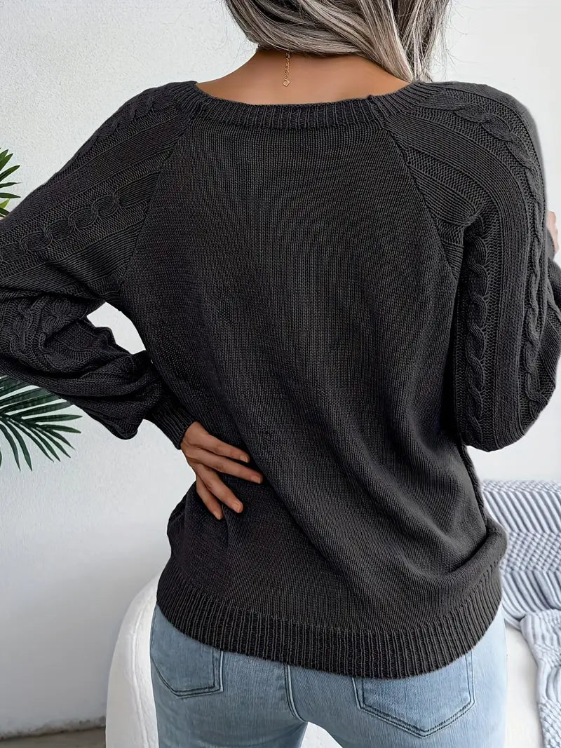 Natalie – lässiger pullover mit rundhalsausschnitt