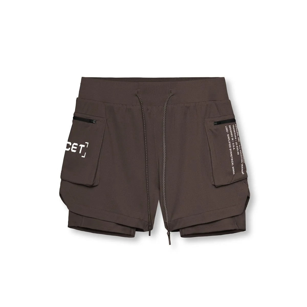 Robin | Graue doppelreihige Herren-Sportshorts mit Buchstabenaufdruck