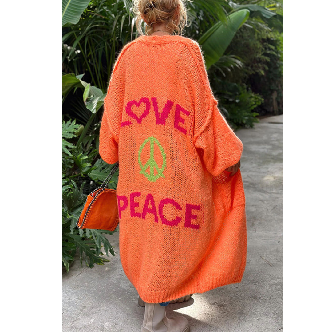 Stylische peace strickjacke - Ibiza