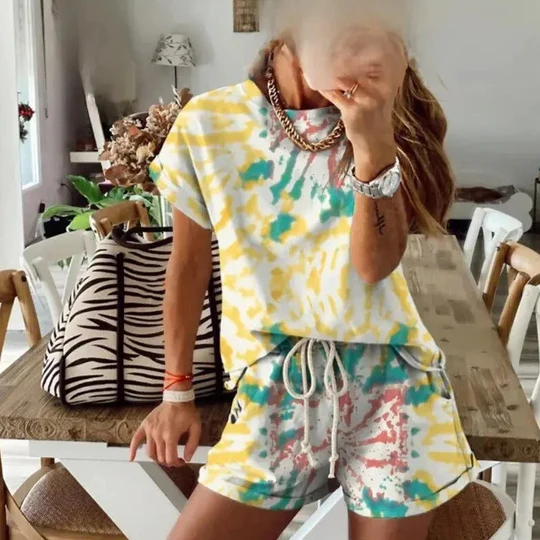 Evelyn - Tie Dye 2 Stück Outfit Sets Für Frauen