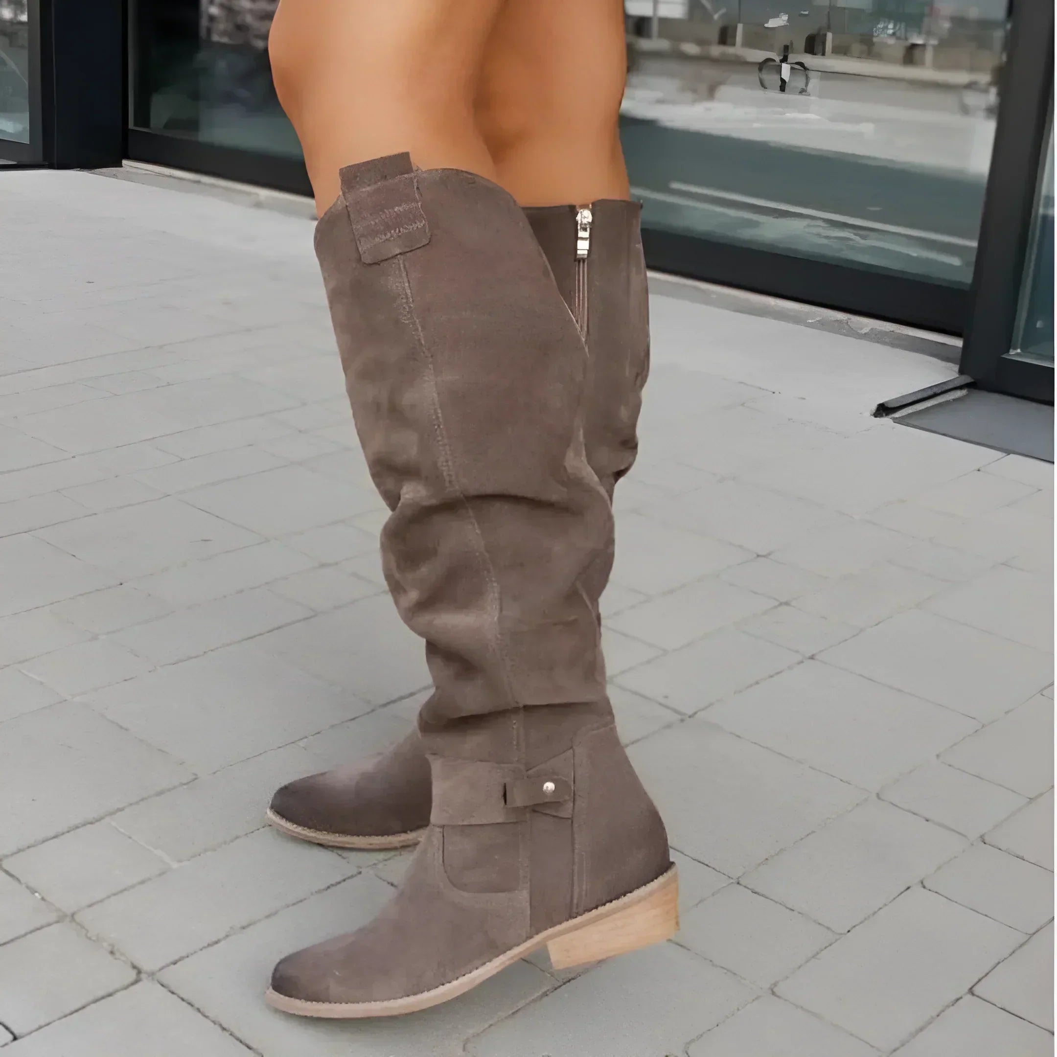 Lina | Stilvolle Overknee-Stiefel mit flachem Absatz